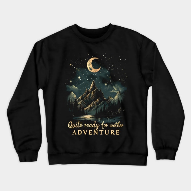 Quite Ready for Another Adventure - Moon and Lonely Mountain - Fantasy Crewneck Sweatshirt by Fenay-Designs